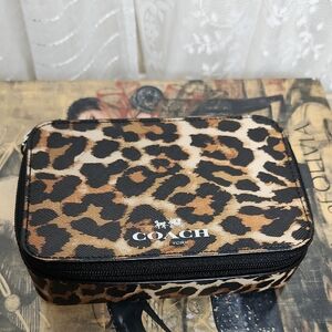Coach jewelry box with a leopard print
